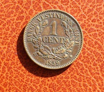 Denemarken, Deens-West-Indië. Frederik VII. 1 Cent 1859, Timbres & Monnaies