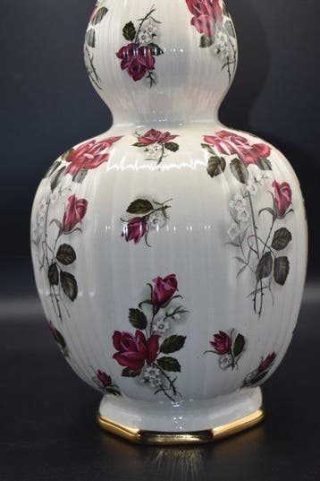Keramis Boch - Vaas - Rozendecor -Fleur de Saxe - Keramiek -