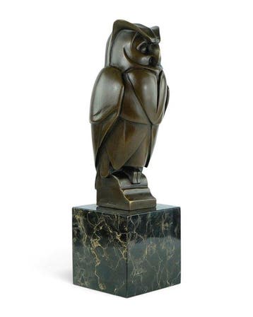 Césaro - sculptuur, Owl in Art Deco style - 33 cm - Brons,