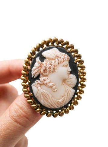 Opaline uranifère - Broche - Broche camée Art Nouveau, Antiek en Kunst