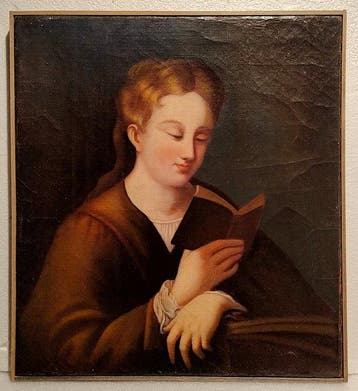 Italiaanse school (XX) - Santa Caterina leggente (copia da