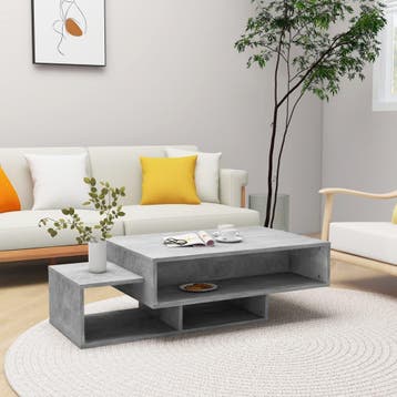 vidaXL Salontafel 105x55x32 cm bewerkt hout betongrijs, Huis en Inrichting, Tafels | Salontafels, Verzenden, Nieuw