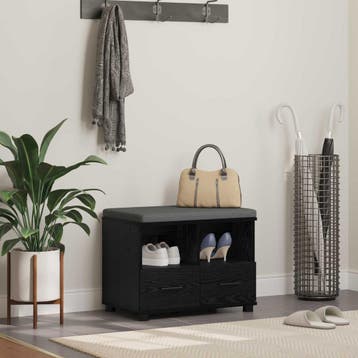 vidaXL Hallenbank Zwarte Eik 60 x 38 x 46 cm Geengineerd, Verzenden
