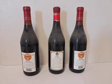 1977 Ris. & 1980 x2 Marchesi di Barolo - Barolo - 3 Flessen, Collections, Vins