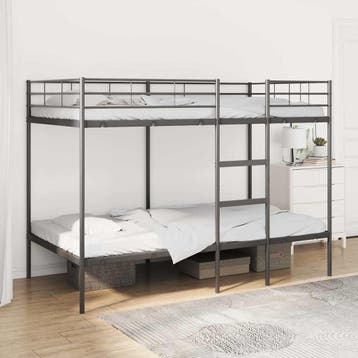 vidaXL Stapelbed zonder matras 100x200 cm staal zwart, Huis en Inrichting, Slaapkamer | Bedden, Verzenden, Nieuw