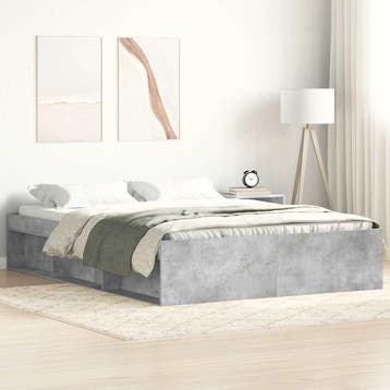 vidaXL Bedframe betongrijs 120x200 cm, Verzenden, Nieuw