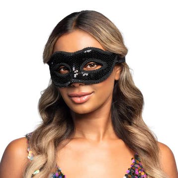 Zwarte Oogmasker Pailletten, Verzenden, Nieuw