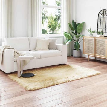 vidaXL Tapijt van imitatie schapenvacht TAFALLA Crèmekleurig, Verzenden, Nieuw