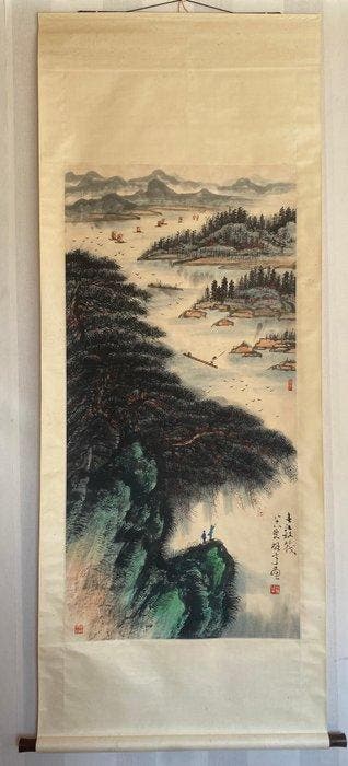 Inkt op papier, Vertical Axis Hanging Scrolls - Li Xiongcai