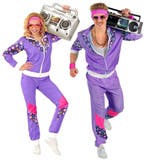 Neon 80S Trainingspak Fout Paars, Verzenden, Nieuw