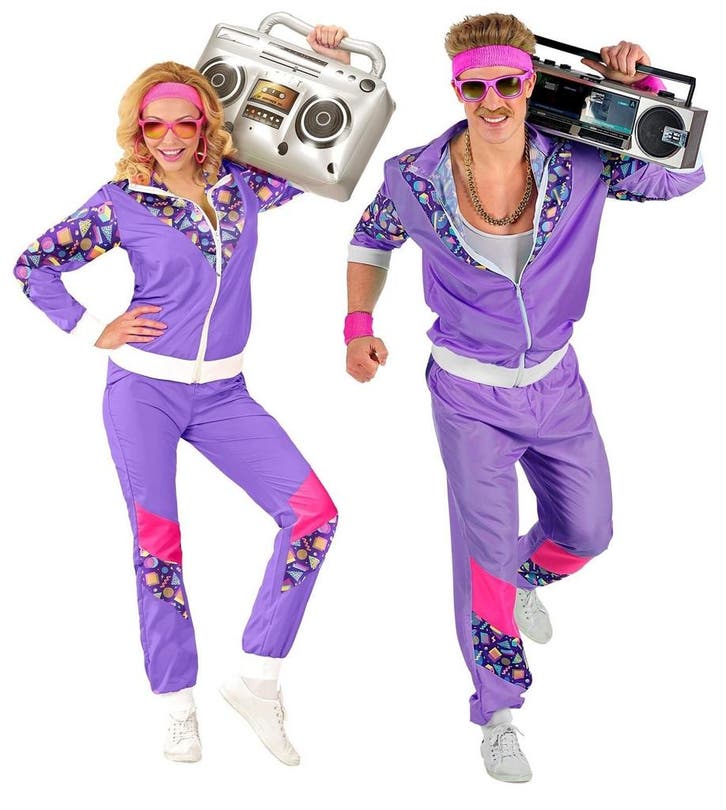 Neon 80S Trainingspak Fout Paars, Kleding | Heren, Carnavalskleding en Feestkleding, Nieuw, Verzenden
