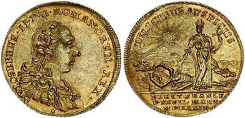 Duitsland, Frankfurt, stad. Doppeldukat 1764 Auf die Wahl