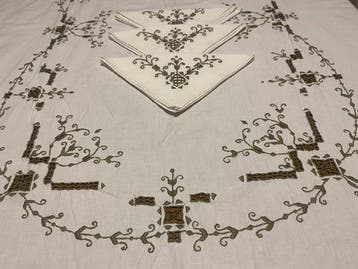 Nappe - 265 cm - 168 cm - Nappe en lin, Antiquités & Art