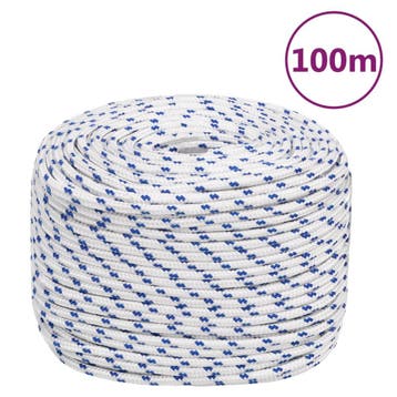 vidaXL Boot touw 10 mm 100 m polypropyleen wit, Verzenden