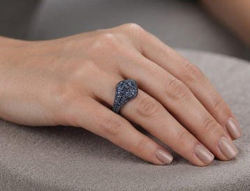 Zonder minimumprijs - Ring Zilver - 0.50ct. tw. Saffier