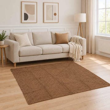 vidaXL Gebied Tapijt Grijs 160 x 160 cm Jute, Verzenden
