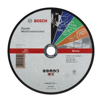 Bosch Rapido Multi Construction doorslijpschijf 230 mm, Doe-het-zelf en Bouw, Verzenden, Nieuw