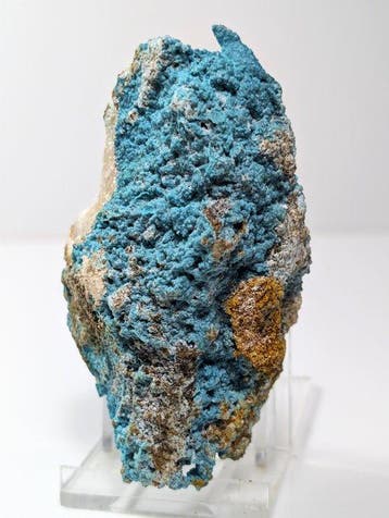 Devilline, zeldzaam mineraalmonster, in turkooiskleurige