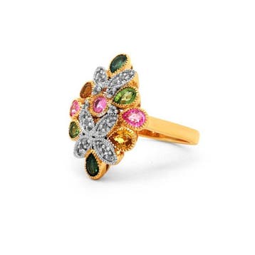 Zonder minimumprijs - Ring Zilver - 1.55ct. tw. Saffier -, Nieuw