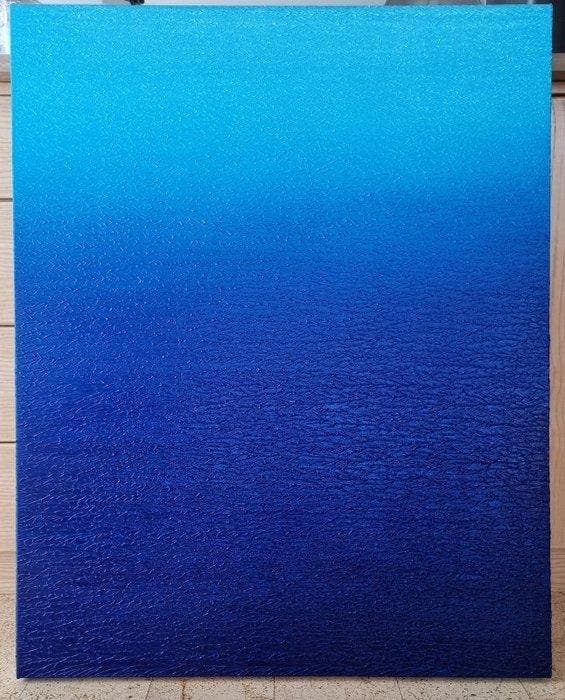 Elena Mosurak - Deep blue, n.10 - textured, Antiquités & Art, Art | Peinture | Moderne