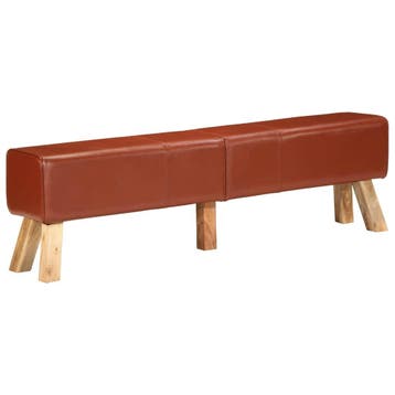 vidaXL Gymbok 160 cm echt leer bruin, Huis en Inrichting, Verzenden, Nieuw