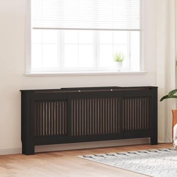 vidaXL Radiatorombouw 205 cm bewerkt hout zwart, Verzenden