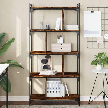 vidaXL Boekenkast 5-laags 76x32x158 cm bewerkt hout gerookt, Verzenden