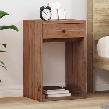 vidaXL Nachtkastje met lade Bruin 63 x 30 x 79 cm Massief, Verzenden, Nieuw
