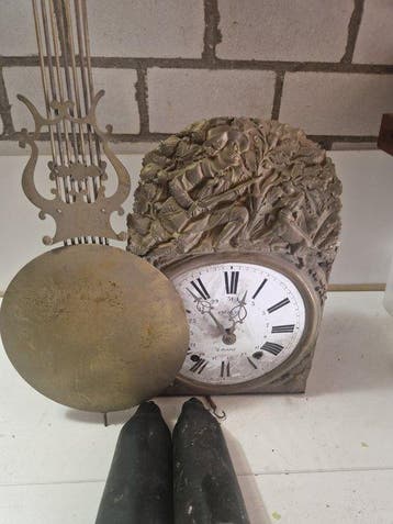 Horloge comtoise - Antique Bois, Bronze, Laiton - 1920-1930, Antiquités & Art