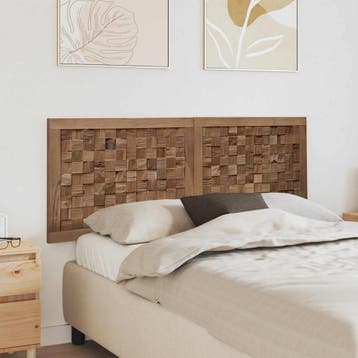 vidaXL Bed Hoofdbord Naturel Massief Teakhout, Verzenden, Nieuw