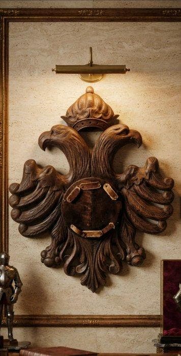 sculptuur, Grande Fregio araldico intagliato con Aquila