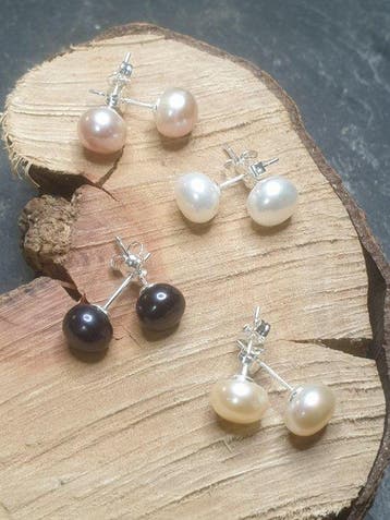 Argent, 925, Natural Pearls, dun diamètre de 9 à 10 mm -, Collections
