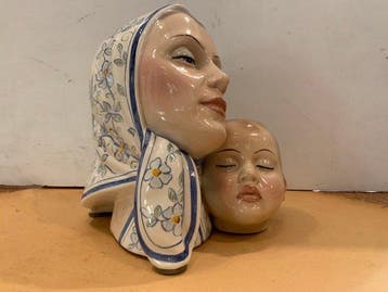 Giovanni Ronzan - sculptuur, Maternità - 25 cm - Keramiek, Antiek en Kunst