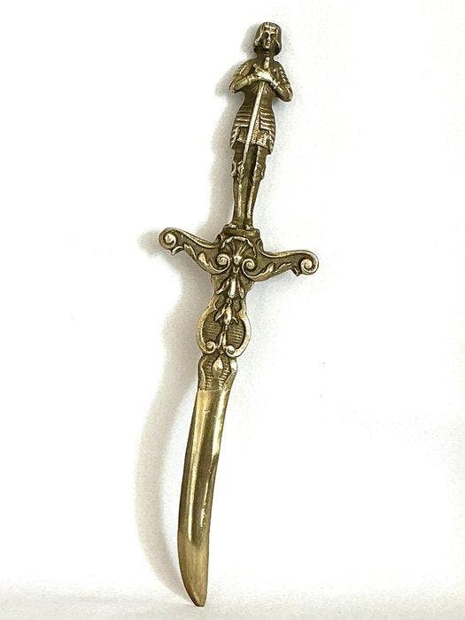 Briefopener - Jeanne dArc in ridder uitrusting - 25 cm -, Antiquités & Art, Antiquités | Livres & Manuscrits