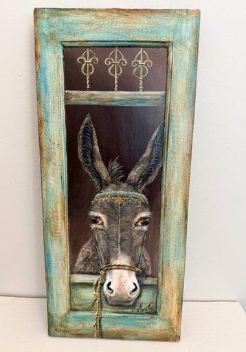 Wanddecoratie - trompe-lœil - Griekenland - Oud houten luik