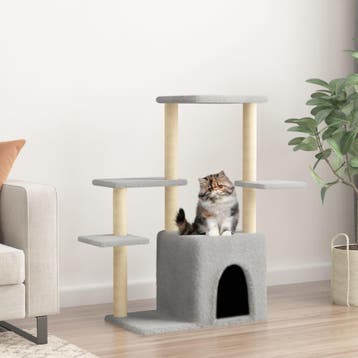 vidaXL Kattenmeubel met sisal krabpalen 97,5 cm lichtgrijs, Verzenden