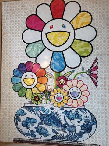 Takashi Murakami (1962) - Murakami Flowers in a Qinghua Vase