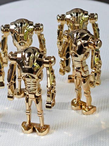 Lego Minifiguur - 10x Lego custom minifigure chrome gold !, Nieuw