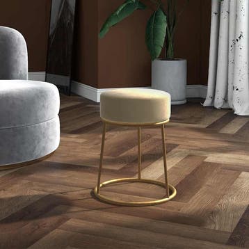 vidaXL Hocker rond fluweel donkergrijs, Verzenden, Nieuw