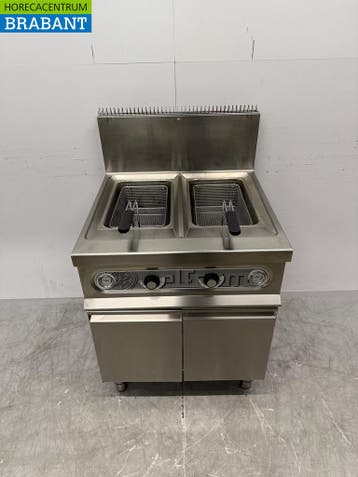 RVS Elframo Dubbele Friteuse 2 x 17 liter GAS Horeca, Ophalen of Verzenden