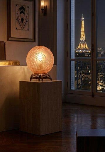 Muller Freres - Lampe - Verre, Bronze - Lampe veilleuse Art, Antiquités & Art