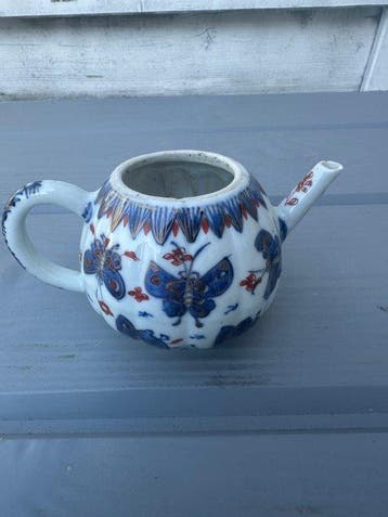 Theepot - Porselein - Kangxi vlinder decor