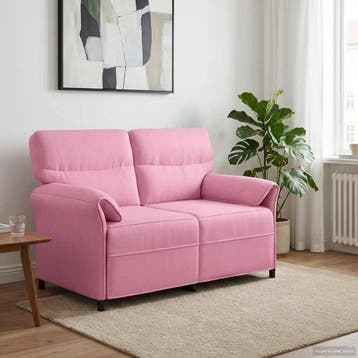 vidaXL 2-Zits Sofa 2-zits Roze 138 x 83 x 95 cm Stof, Verzenden, Nieuw