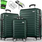 Kofferset - 3 delig - Trolley - Reiskoffer set - Legergroen, Handtassen en Accessoires, Koffers, Verzenden, Nieuw