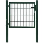 vidaXL Poort 100x100 cm staal groen, Verzenden, Nieuw