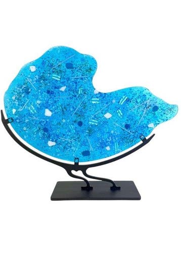Made Murano Glass - sculptuur, Piastra Carnevale Acquamarina