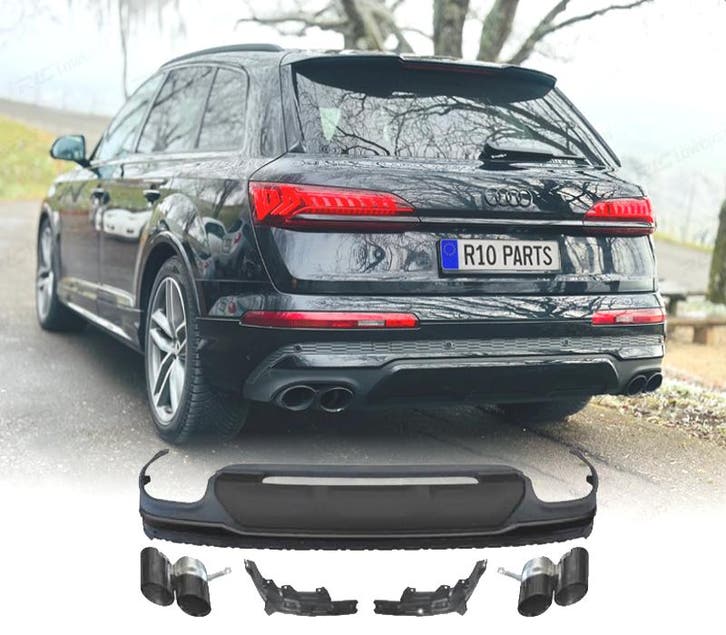 DIFFUSEUR AUDI Q7 20-23 LOOK SQ7 + EMBOUTS DÉCHAPPEMENT NOI, Auto-onderdelen, Carrosserie, Verzenden