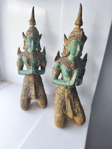 couple danseurs thaïlandais - Beeldje - Thailand (Zonder, Antiek en Kunst