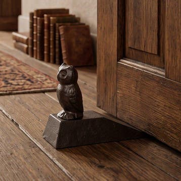 Deurstopper (2) - Gietijzer - Gietijzeren uil deurstop