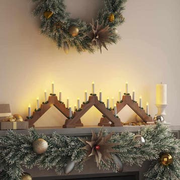 vidaXL Kerst Kaarsbrug 3 st 7 LEDs Warmwit 39,5 x 5 x 29 cm, Divers, Verzenden